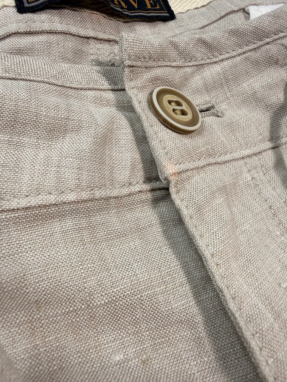 Jos A Bank Reserve Heather Tan Linen Pants Sz 35x30